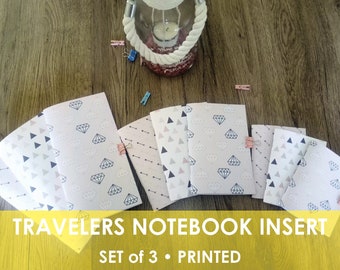 Set 3 TN inserts, Travelers Notebook, Midori Inserts, Daily, Regular, A6, Passport, Personal, B6, A5, Cahier, TN inserts, Printed