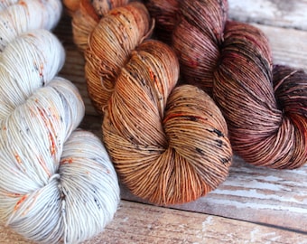 Three Skein Shawl Kit #4 - Single Ply - Hand Dyed Yarn