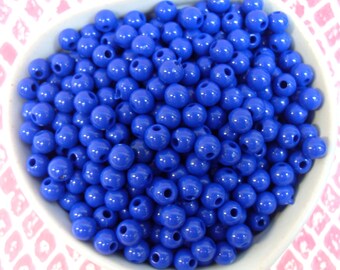300x 6mm Tiny Dark Blue Coloured Resin Multi color Globe beads