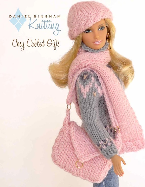 Knitting pattern for 11 1/2 doll Barbie: Cosy Cabled
