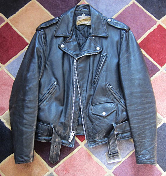 Size 40 70s Schott Perfecto Bros Nyc Black Leather Te Gusta Este Artículo
