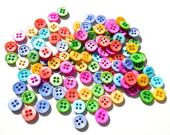 SUPPLY: 40 Colorful Shell Buttons - Mother of Pearl Buttons - Shell Buttons - 10mm