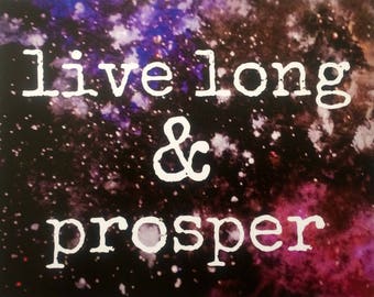 live long & prosper llap space art print 8x10