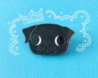 Frank the Pug | Black Pug Enamel Pin