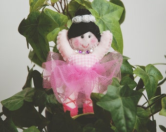 Ballerina dancer felt-Felt-felt-Snowman-Keychain Baby dancer-Gift for girls-Handmade doll