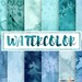 Watercolor Digital Paper Pack,Teal and Blue, Turquoise, Scrapbooking Paper,Cardmaking, Watercolor Texture, Watercolor Background