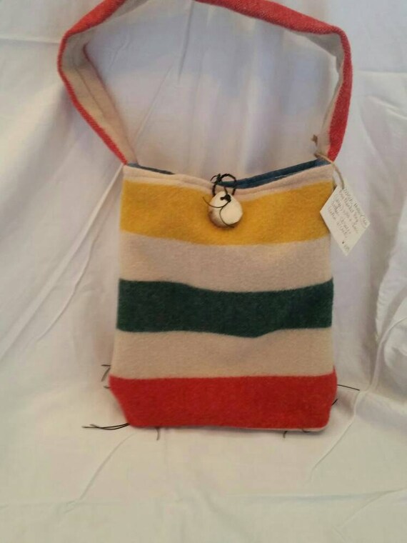 Hudson bay style Woolrich blanket tote handbag cross body