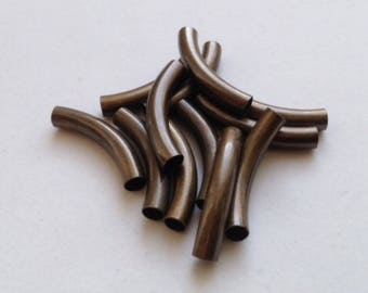 4mm-ID Antique Brass Plated Tubes - 12 pieces