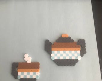 Tea pot and cup perler