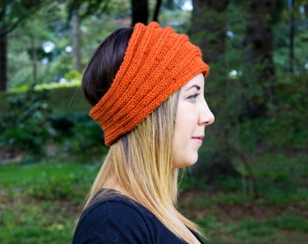 Pumpkin Orange Headband - Panta Finnish Headband - Ear Warmers - Boho Headband - Hair Accessory - Orange Hair Band - Acrylic - Gift For Her