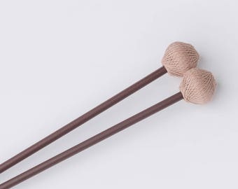 Ashkatan S70 SOFT Marimba Mallets - Maple Handle, Brown Yarn