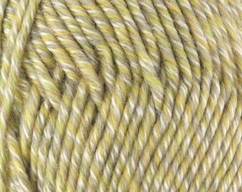 Chunky Melody Sage Heather Green Yellow Wool Blend Yarn Bulky 100g/skein
