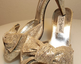 FREE SHIPPING 1980 Designer Metallic Heels