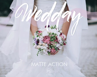 Wedding Photoshop Action - Wedday - matte action, natural action for wedding & event photography, Photoshop CS4, CS5, CS6, CC 2014, CC 2015