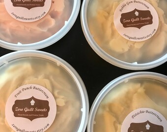 Buttercream, Protein Cream Cheese, Sugar Free, Vanilla, Chocolate, PB, Chocolate Chip, Mint, Lemon, Marshmallow, Caramel, Coffee, Popcorn