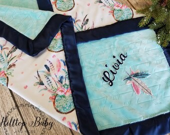 Dream catcher Custom Baby Girl Baby Blanket for Boho Nursery Baby Gift