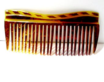 Vintage Faux Tortoise Lucite Comb Midcentury Hair Accessory