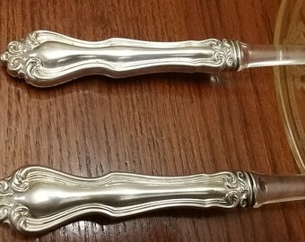 Sterling silver handled Westmoreland GEORGE & MARTHA WASHINGTON salad server set