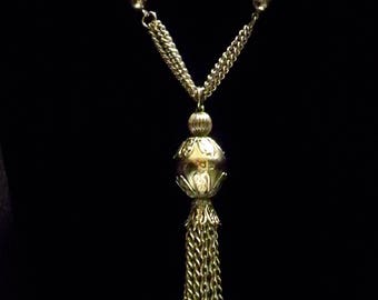 Silver Tone Bead with multi-chain Necklace
