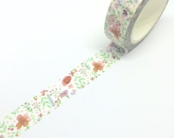 Ditsy Flowers Watercolour Effect Washi Tape 15mm x 10m