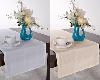 Wedding table runner white beige Cotton decor handmade party table decor table centerpiece decoration wedding linens