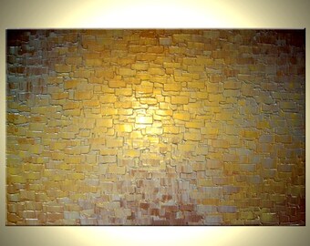Gold Palette Knife Painting, Original Abstract Art, Bronze Large Painting, by Lafferty - 24X36, Mothers Day Gift, Mothers Day Sale