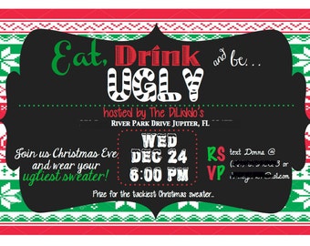 Ugly Sweater Christmas Party Invitation