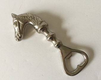 Vintage Horse Head Bottle Opener...Horse Lover Bar Tool...Equestrian Stainless Bottle Opener....