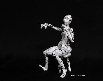 Cellist musician gift paper mache sculpture