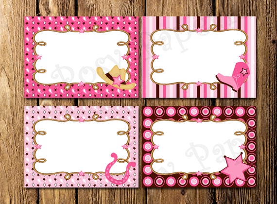 Printable Cowgirl Birthday Party Food Labels Instant