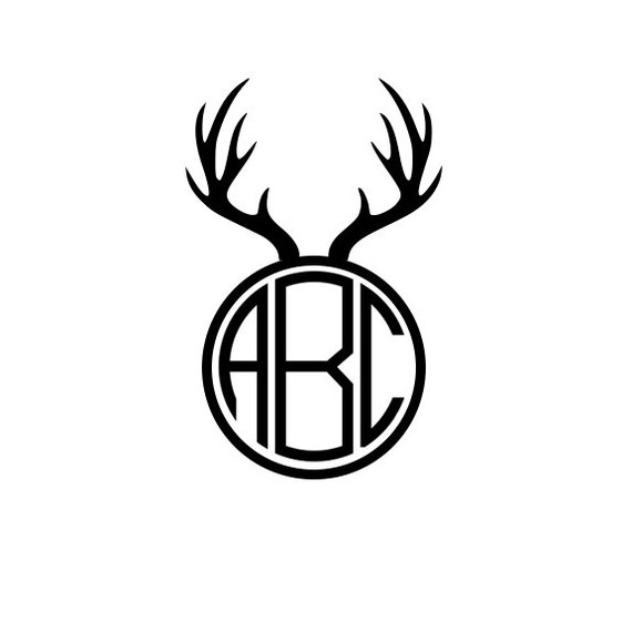 Download Antler Monogram SVG Reindeer SVG Files for Cricut Design