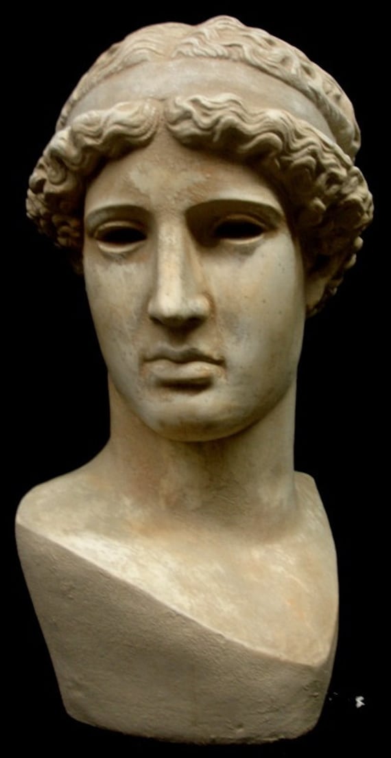 Greek Head Of The Lemnia Athena Sculpture Bust