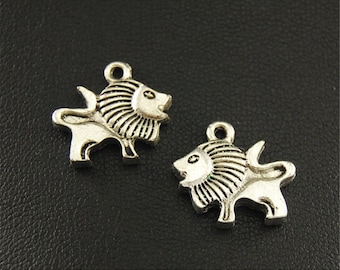 20pcs Antique Silver Lion Charms Pendant A1674