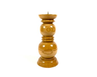 Wooden candle holder, Wooden candlestick, Vintage wooden home decor