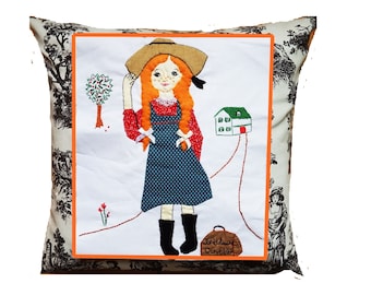 Anne of Green Gables Cushion Cover/Child Wall Hanging: Strong Female Story Character/ Mighty Girls Decor/ Tooth Fairy Pillow