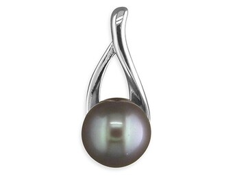 Freshwater Black Pearl Silver necklace