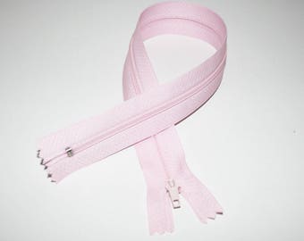 Zip closure, 30 cm, pastel pink, not separable