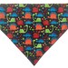 Dog Bandana Dinosaur, FREE DOMESTIC SHIPPING, Slip Over Collar Dog Bandana, Dog Scarf, No tie Dog Bandana, Pet Neckwear, Quiltsy Handmade