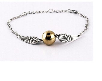 Harry Potter Golden Snitch Bracelet Hogwarts Handmade Jewelry