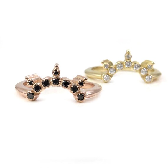 Diamond Crown Starburst Stacking Ring - Dainty Diamond Fine Jewelry
