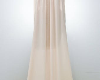 Barbizon Nightgown Pink Floor Length Lace Bodice Yvette Crepe Open Bust
