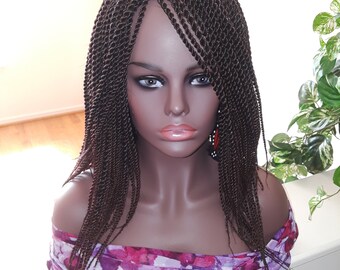 Braided Wig, Twist, Ombre, Off Black with Dark Auburn, T1b/33, 14 in