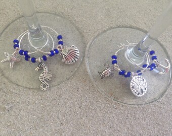 Beach Collection Wine Charms - set of 6