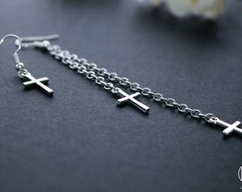 Cross Asymmetrical Statement Earrings