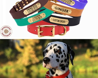 Leather Dog Collar, Personalized Dog Collar, Custom Dog Collar, Dog Collars, Engraved Dog Collar, Dog ID Collar, Buckle Dog Collar, Dog Gift