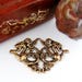 ANTIQUE BRASS Double Medieval DRAGONS Stampings ~ Jewelry Ornament Findings (C-1201)