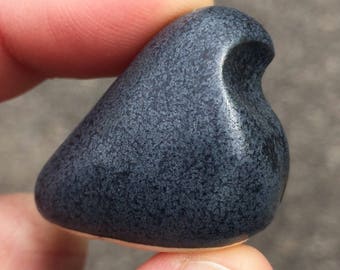 Miniature Slate Gray Ceramic Bird
