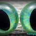 12 mm Special Handpainted Safety Cat Eyes, 1 pair of Realistic Iris Cat Eye, Unique Amigurumi Cat Eyes, Green Safety Eyes with Washer R108