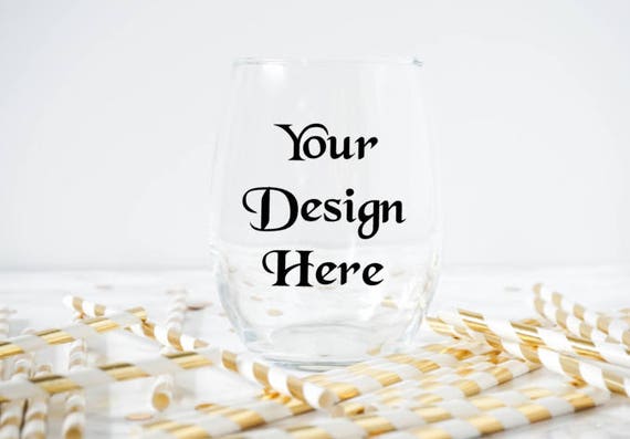 Wine Glass Mock up Stemless Wine Glass Stock Photo