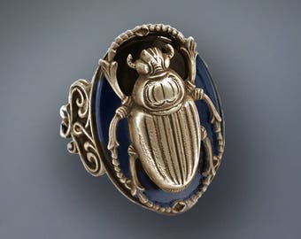 Scarab Ring, Beetle Ring, Insect Ring, Insect Jewelry, Egyptian Scarab Ring, Vintage Scarab Ring, Silver Scarab Ring, Bug Ring R535